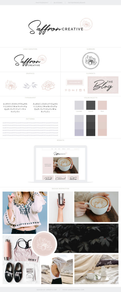 Professional branding board for a small business with an e-commerce shop.